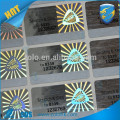 China supplier special technology light laser scratch code hologram sticker for box sealing